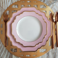 Pink florentine plate set (12 pcs.)