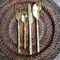 Gold bamboo cutlery set